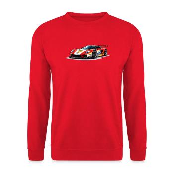 Speed-style race car graphics - Unisex Sweatshirt - red - Front - Alina (178cm) & Michal (187cm)