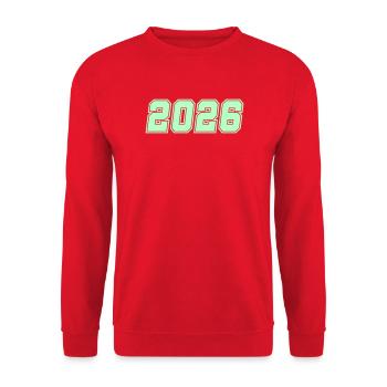 2026-- - Unisex Sweatshirt - red - Front - Alina (178cm) & Michal (187cm)