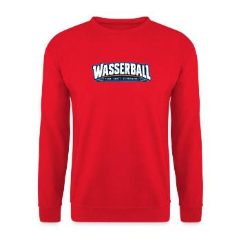Wasserball Teamkraft Leidenschaft - Unisex Pullover - Rot - Vorne - Alina (178cm) & Michal (187cm)