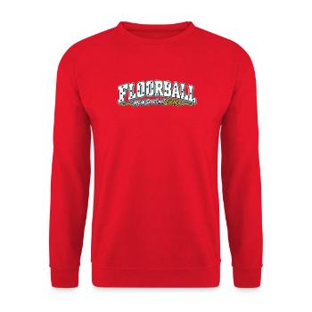 Floorball Löcher Humor Design - Unisex Pullover - Rot - Vorne - Alina (178cm) & Michal (187cm)