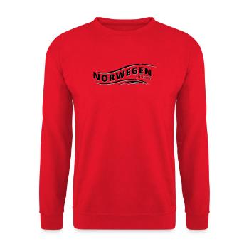 Nordische Wellenfaser Muster - Unisex Pullover - Rot - Vorne - Alina (178cm) & Michal (187cm)
