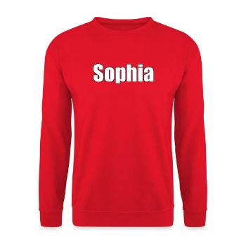 Sophia - (People's Name) - Unisex Sweatshirt - red - Front - Alina (178cm) & Michal (187cm)