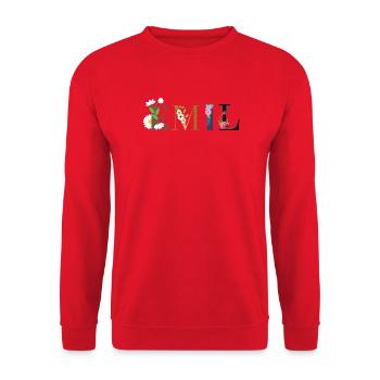 EMIL Name mit Blumen geschmückt - Unisex Pullover - Rot - Vorne - Alina (178cm) & Michal (187cm)