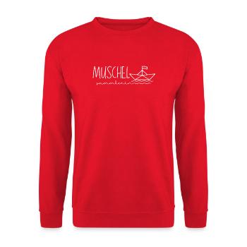 MUSCHEL Boot Herz Wellen Muschelsammlerin - Unisex Pullover - Rot - Vorne - Alina (178cm) & Michal (187cm)