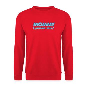 Mommy Loading 2026 - Unisex Pullover - Rot - Vorne - Alina (178cm) & Michal (187cm)