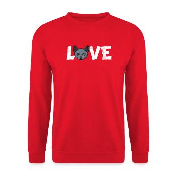 Slogan du chat russe bleu amoureux du propriétaire d’animal de compagnie - Sweat-shirt Unisexe - rouge - Devant - Alina (178cm) & Michal (187cm)
