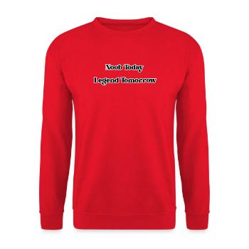 Noob Today, Legend Tomorrow - Unisex Pullover - Rot - Vorne - Alina (178cm) & Michal (187cm)