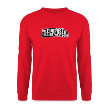 Mon but est plus grand que ma douleur, ce qui signifie le logo des guillemets - Sweat-shirt Unisexe - rouge - Devant - Alina (178cm) & Michal (187cm)