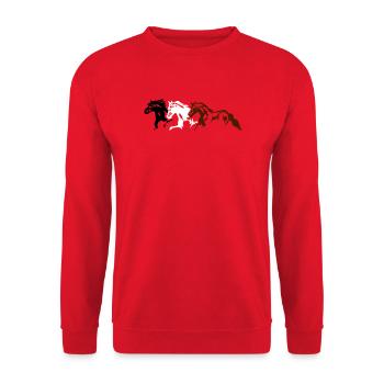 Chevaux, poneys, animaux, étalon, - Sweat-shirt Unisexe - rouge - Devant - Alina (178cm) & Michal (187cm)