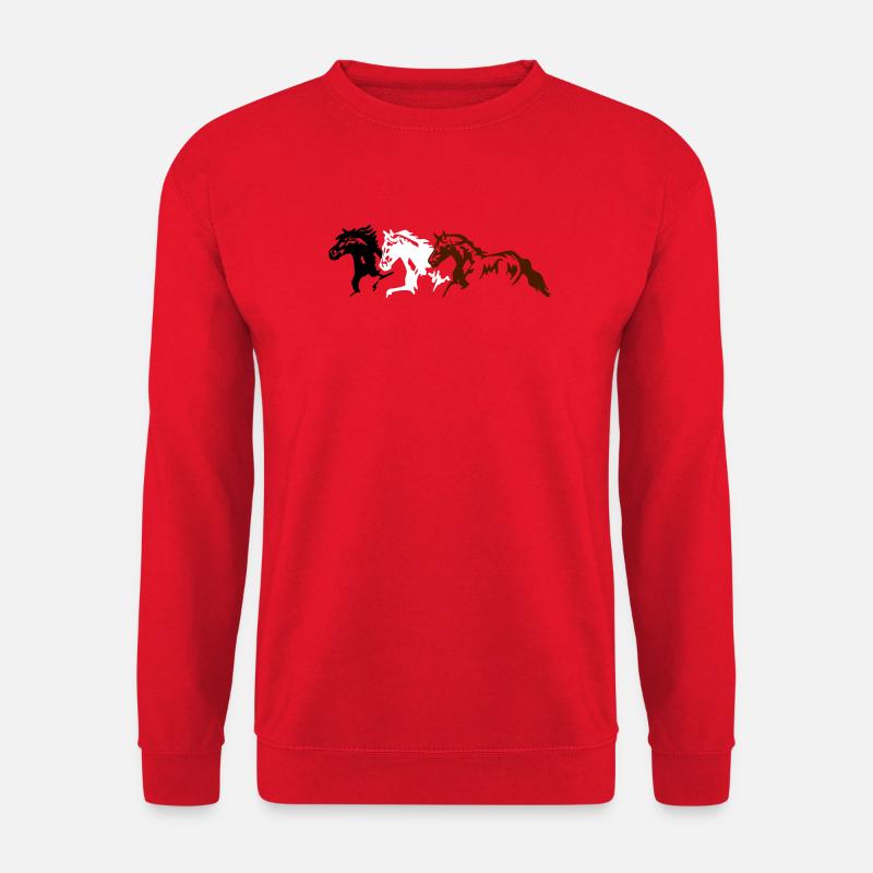 Pferde, Ponys, Tiere, Hengst, - Unisex Pullover - Rot