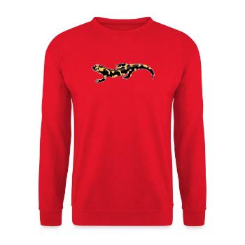 Feuersalamander Illustration – Heimische Amphibien - Unisex Pullover - Rot - Vorne - Alina (178cm) & Michal (187cm)