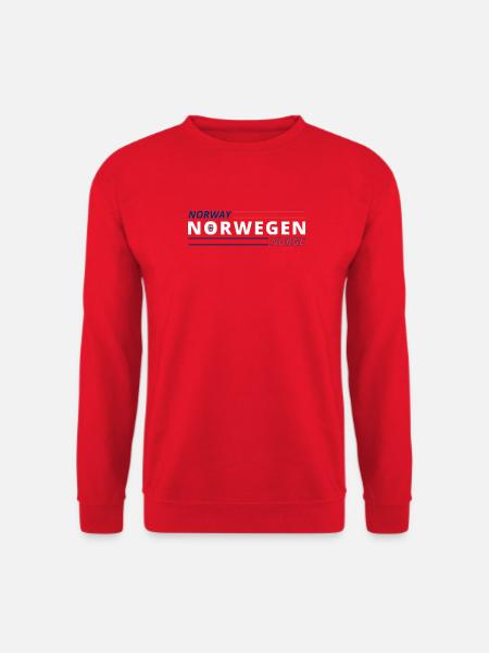Norwegen Flaggenstil Typografie - Unisex Pullover - Rot