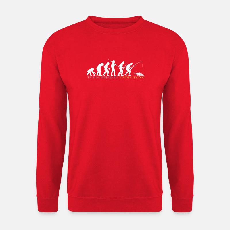 FISHING EVOLUTION (white version) - Unisex Sweatshirt - red