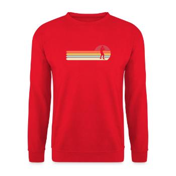 Retro Boxing Dad Vintage Fighter Sunset Sport Gift - Unisex Sweatshirt - red - Front - Alina (178cm) & Michal (187cm)