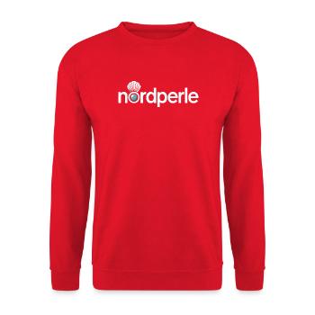 Nordperle Hamburg Nordsee Ostsee Norddeutsch Deern - Unisex Pullover - Rot - Vorne - Alina (178cm) & Michal (187cm)