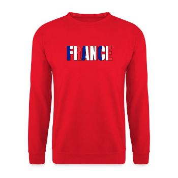 France Typographie Tricolore - Sweat-shirt Unisexe - rouge - Devant - Alina (178cm) & Michal (187cm)