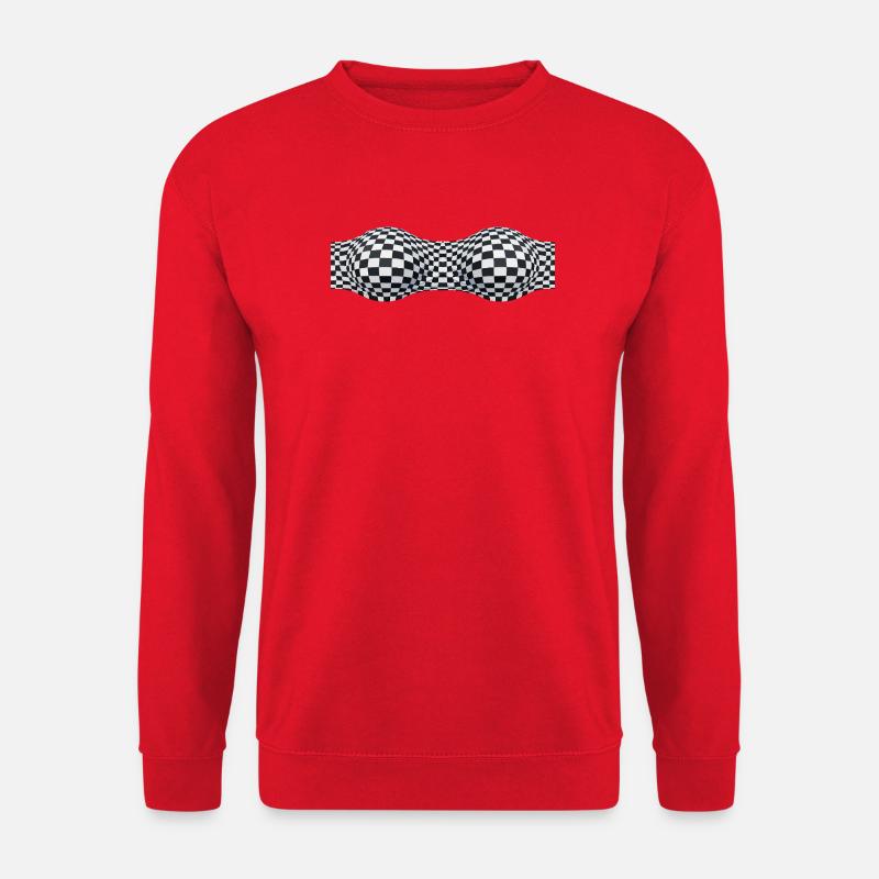 Gefaltete karierte Muster - Unisex Pullover - Rot