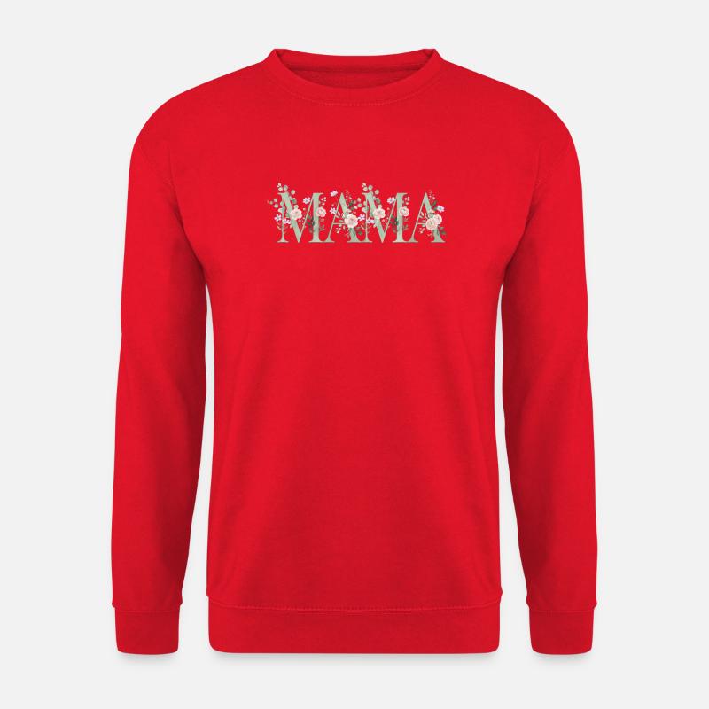 Mama Blumen Schriftzug - Unisex Pullover - Rot
