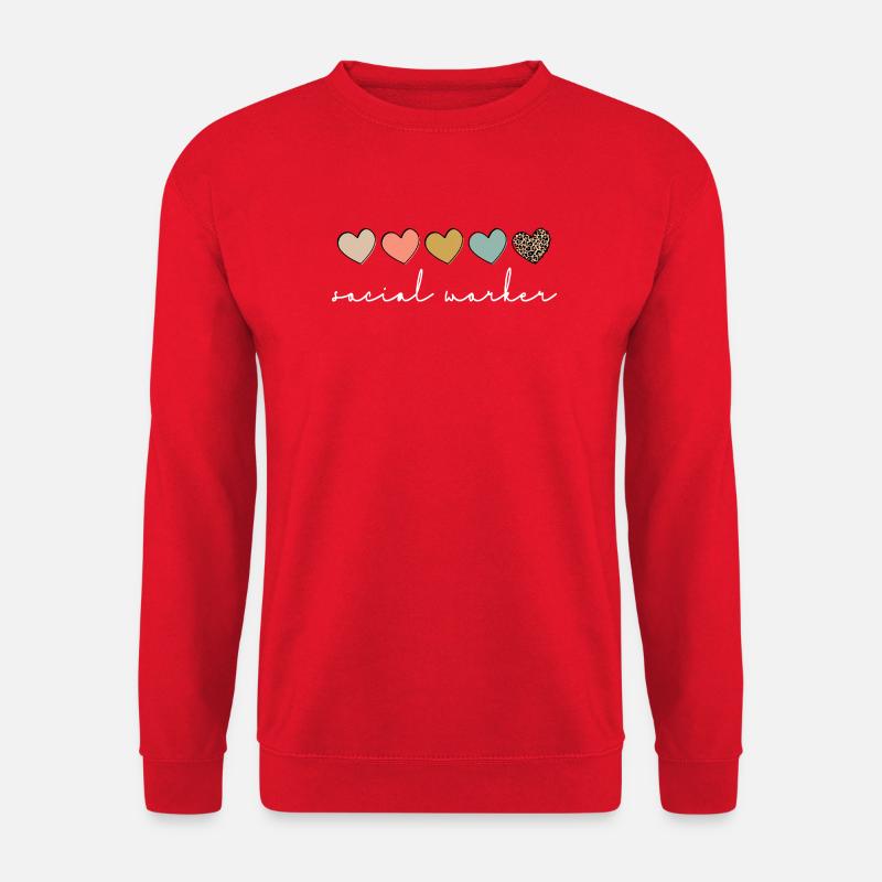 Herzliches Sozialarbeiter-Skript - Unisex Pullover - Rot