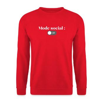 Social Off Mode - Unisex Sweatshirt - red - Front - Alina (178cm) & Michal (187cm)