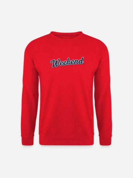 Weekend Blau Outline Script - Unisex Pullover - Rot