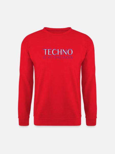 Techno ist mit ohne singen - Unisex Pullover - Rot