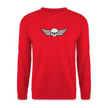 Crâne et ailes - Sweat-shirt Unisexe - rouge - Devant - Alina (178cm) & Michal (187cm)