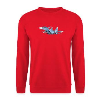 Sukhoi Su-30SM - Unisex Sweatshirt - red - Front - Alina (178cm) & Michal (187cm)