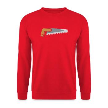Illustration de scie de style bande dessinée - Graphique d’outil - Sweat-shirt Unisexe - rouge - Devant - Alina (178cm) & Michal (187cm)