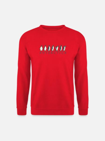 Familienurlaub in der Antarktis: Pinguine in der A - Unisex Pullover - Rot