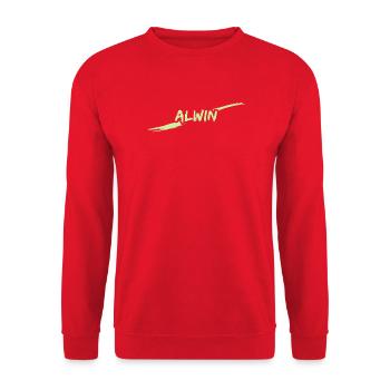 Geschenk Alwin - Unisex Pullover - Rot - Vorne - Alina (178cm) & Michal (187cm)