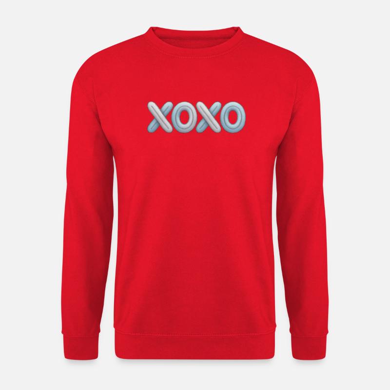 XOXO Patchwork Stickerei - Unisex Pullover - Rot