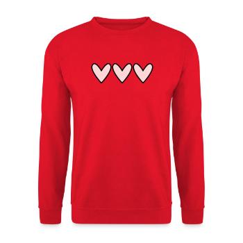 HERZ. PAAR. VALENTINSTAG. GERADE VERHEIRATET. Junggesellinnenabschied. - Unisex Pullover - Rot - Vorne - Alina (178cm) & Michal (187cm)