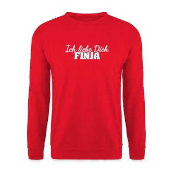Finja als Liebe - Unisex Pullover - Rot - Vorne - Alina (178cm) & Michal (187cm)