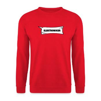 Azubi Elektroniker - Unisex Pullover - Rot - Vorne - Alina (178cm) & Michal (187cm)