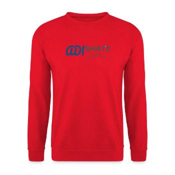 Geometrischer Blitzberg - Unisex Pullover - Rot - Vorne - Alina (178cm) & Michal (187cm)