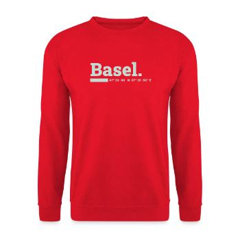 Basel Koordinaten - Unisex Pullover - Rot - Vorne - Alina (178cm) & Michal (187cm)