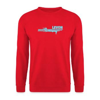 Levon als Malerei - Unisex Pullover - Rot - Vorne - Alina (178cm) & Michal (187cm)