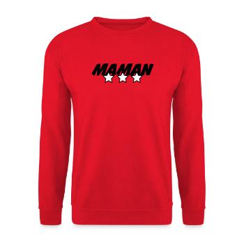 Maman d'Amour - Muttertag - Unisex Pullover - Rot - Vorne - Alina (178cm) & Michal (187cm)