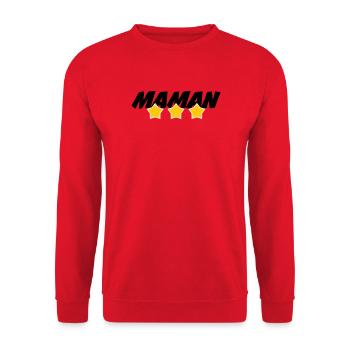 Maman d'Amour - Muttertag - Unisex Pullover - Rot - Vorne - Alina (178cm) & Michal (187cm)