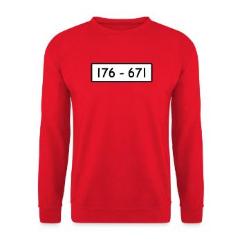 Retro Kostüm Panzerknacker 176 - 671 Karneval JGA - Unisex Pullover - Rot - Vorne - Alina (178cm) & Michal (187cm)
