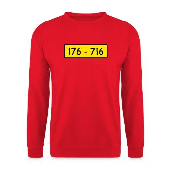Retro Kostüm Panzerknacker 176 - 716 Karneval JGA - Unisex Pullover - Rot - Vorne - Alina (178cm) & Michal (187cm)