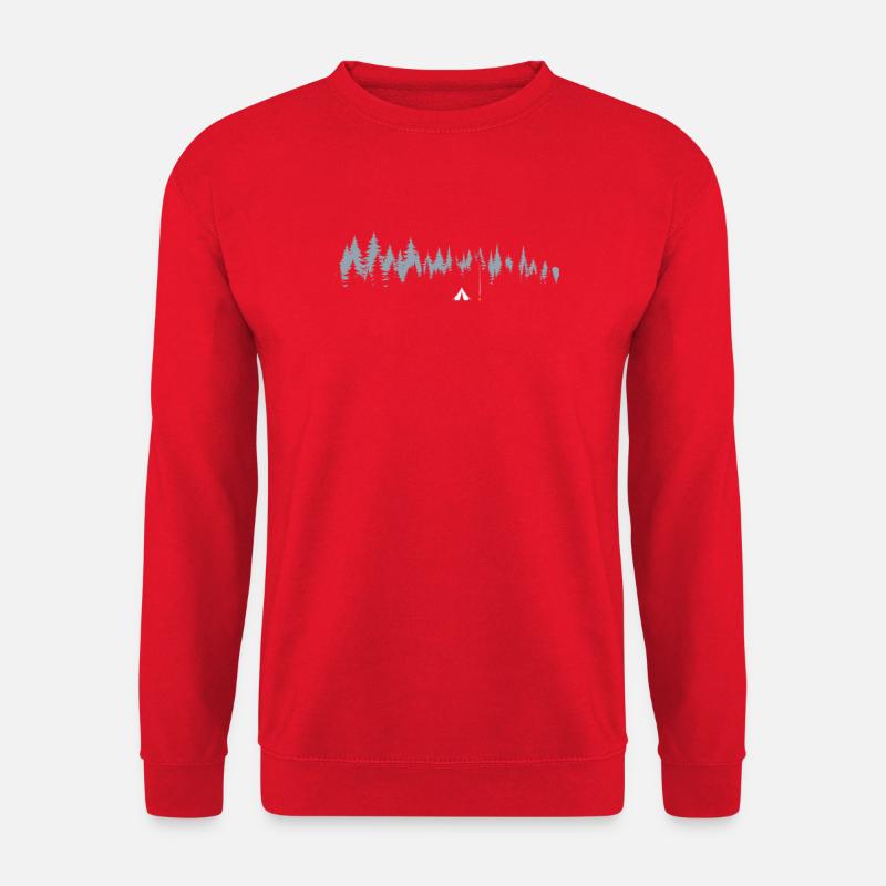 Gelassener Wald Silhouette Illustration - Unisex Pullover - Rot