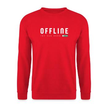 Offline is the new bio - Unisex Sweatshirt - red - Front - Alina (178cm) & Michal (187cm)
