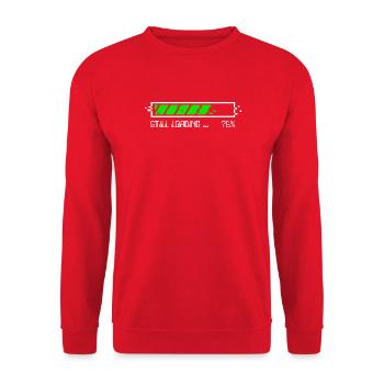 Noch lädend – Patience Gamer - BLC - Unisex Pullover - Rot - Vorne - Alina (178cm) & Michal (187cm)