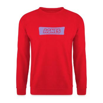 AGNES Typo-Lavender Lettering - Unisex Sweatshirt - red - Front - Alina (178cm) & Michal (187cm)