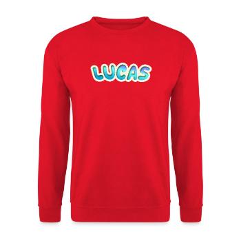 Lucas als Beruf - Unisex Pullover - Rot - Vorne - Alina (178cm) & Michal (187cm)