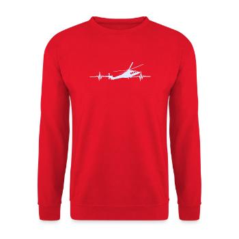 ECG du battement cardiaque d’hélicoptère - Sweat-shirt Unisexe - rouge - Devant - Alina (178cm) & Michal (187cm)