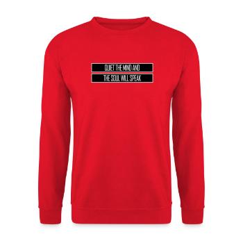 Silence L’esprit et l’âme parleront Ruhe Spruch - Sweat-shirt Unisexe - rouge - Devant - Alina (178cm) & Michal (187cm)