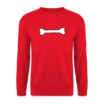 Hundeknochen Silhouette Minimalistisch Schwarz Wei - Unisex Pullover - Rot - Vorne - Alina (178cm) & Michal (187cm)